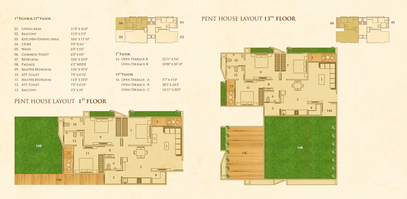 Penthouse Layout (1st Floor) - Satya Sankalp Sky