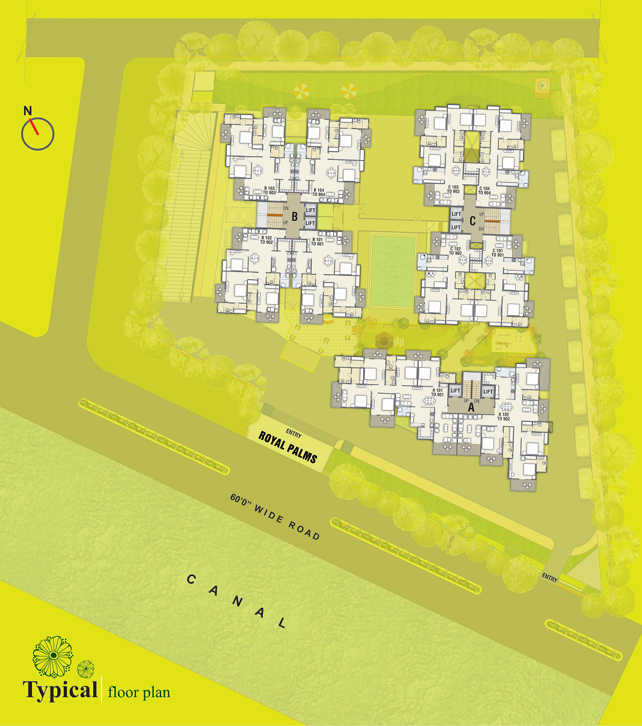 Typical Master Site Floor Plan - Royal Palms Kota