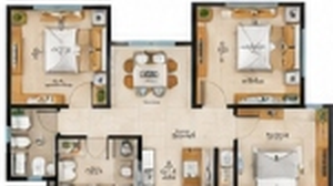 2 BHK Architectural Floor Plan Layout Sai Saburi